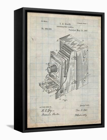 PP301-Antique Grid Parchment Lucidograph Camera Patent Poster-Cole Borders-Framed Premier Image Canvas