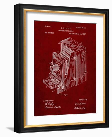 PP301-Burgundy Lucidograph Camera Patent Poster-Cole Borders-Framed Giclee Print