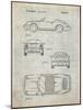 PP305-Antique Grid Parchment Porsche 911 Carrera Patent Poster-Cole Borders-Mounted Giclee Print