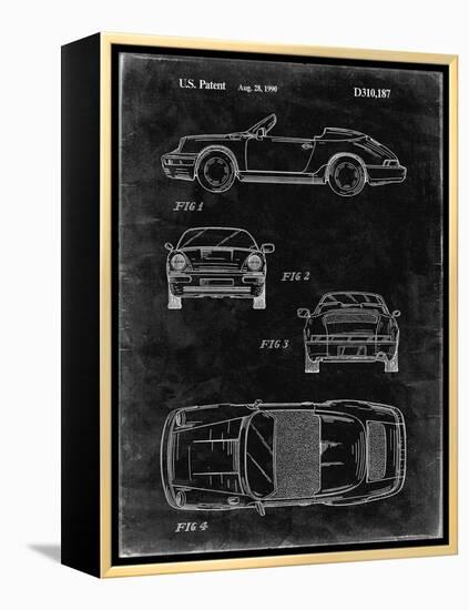PP305-Black Grunge Porsche 911 Carrera Patent Poster-Cole Borders-Framed Premier Image Canvas