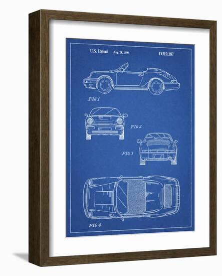 PP305-Blueprint Porsche 911 Carrera Patent Poster-Cole Borders-Framed Giclee Print