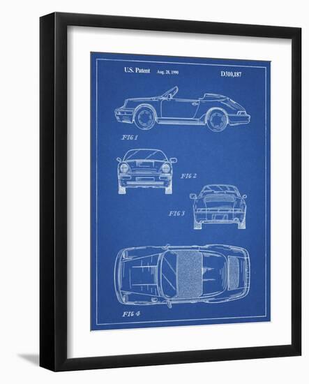 PP305-Blueprint Porsche 911 Carrera Patent Poster-Cole Borders-Framed Giclee Print