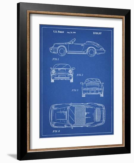 PP305-Blueprint Porsche 911 Carrera Patent Poster-Cole Borders-Framed Giclee Print