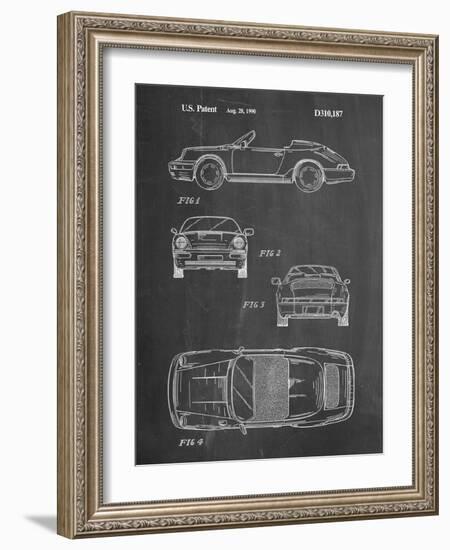 PP305-Chalkboard Porsche 911 Carrera Patent Poster-Cole Borders-Framed Giclee Print