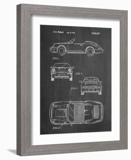 PP305-Chalkboard Porsche 911 Carrera Patent Poster-Cole Borders-Framed Giclee Print