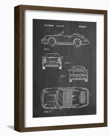 PP305-Chalkboard Porsche 911 Carrera Patent Poster-Cole Borders-Framed Giclee Print