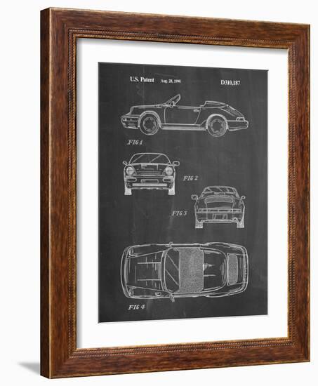 PP305-Chalkboard Porsche 911 Carrera Patent Poster-Cole Borders-Framed Giclee Print