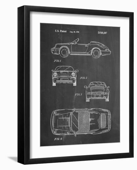 PP305-Chalkboard Porsche 911 Carrera Patent Poster-Cole Borders-Framed Giclee Print