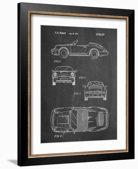 PP305-Chalkboard Porsche 911 Carrera Patent Poster-Cole Borders-Framed Giclee Print