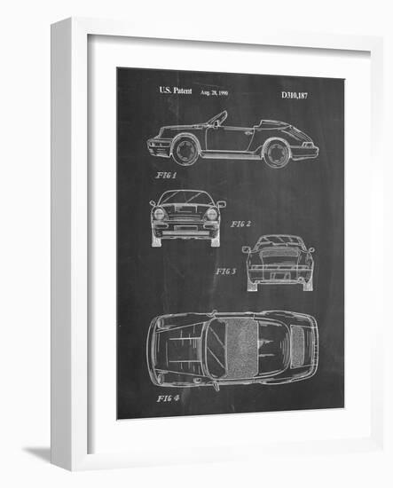 PP305-Chalkboard Porsche 911 Carrera Patent Poster-Cole Borders-Framed Giclee Print