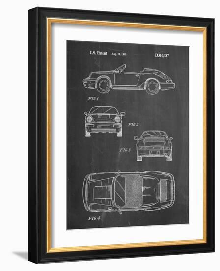 PP305-Chalkboard Porsche 911 Carrera Patent Poster-Cole Borders-Framed Giclee Print