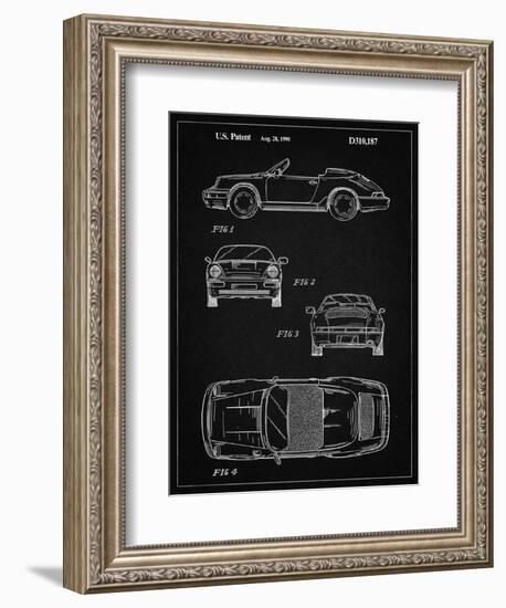 PP305-Vintage Black Porsche 911 Carrera Patent Poster-Cole Borders-Framed Giclee Print