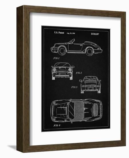 PP305-Vintage Black Porsche 911 Carrera Patent Poster-Cole Borders-Framed Giclee Print