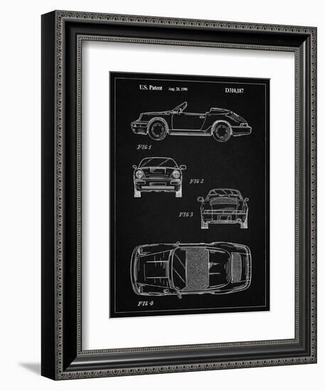 PP305-Vintage Black Porsche 911 Carrera Patent Poster-Cole Borders-Framed Giclee Print