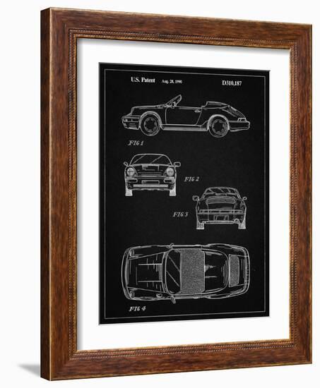 PP305-Vintage Black Porsche 911 Carrera Patent Poster-Cole Borders-Framed Giclee Print