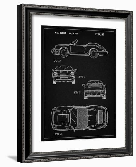 PP305-Vintage Black Porsche 911 Carrera Patent Poster-Cole Borders-Framed Giclee Print