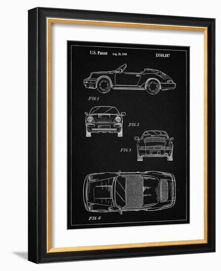 PP305-Vintage Black Porsche 911 Carrera Patent Poster-Cole Borders-Framed Giclee Print