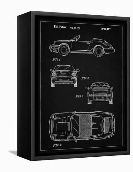 PP305-Vintage Black Porsche 911 Carrera Patent Poster-Cole Borders-Framed Premier Image Canvas
