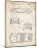PP305-Vintage Parchment Porsche 911 Carrera Patent Poster-Cole Borders-Mounted Giclee Print