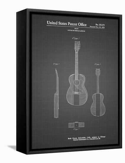 PP306-Black Grid Buck Owens American Guitar Patent Poster-Cole Borders-Framed Premier Image Canvas