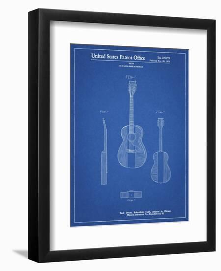 PP306-Blueprint Buck Owens American Guitar Patent Poster-Cole Borders-Framed Giclee Print