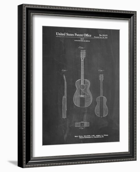 PP306-Chalkboard Buck Owens American Guitar Patent Poster-Cole Borders-Framed Giclee Print