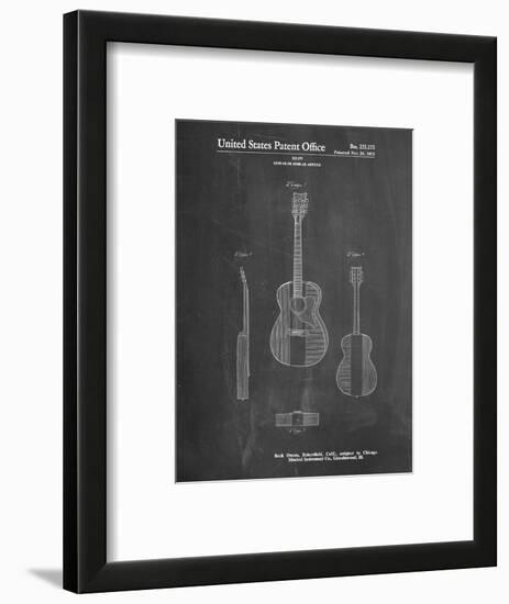 PP306-Chalkboard Buck Owens American Guitar Patent Poster-Cole Borders-Framed Giclee Print