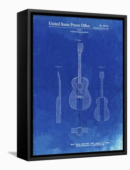 PP306-Faded Blueprint Buck Owens American Guitar Patent Poster-Cole Borders-Framed Premier Image Canvas