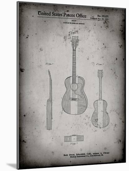 PP306-Faded Grey Buck Owens American Guitar Patent Poster-Cole Borders-Mounted Giclee Print