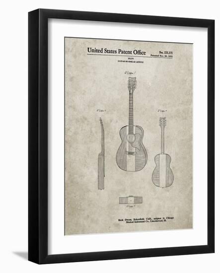 PP306-Sandstone Buck Owens American Guitar Patent Poster-Cole Borders-Framed Giclee Print