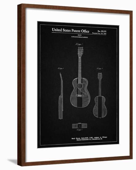 PP306-Vintage Black Buck Owens American Guitar Patent Poster-Cole Borders-Framed Giclee Print