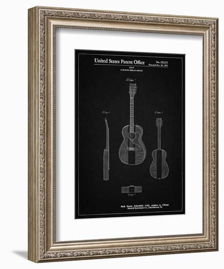 PP306-Vintage Black Buck Owens American Guitar Patent Poster-Cole Borders-Framed Giclee Print