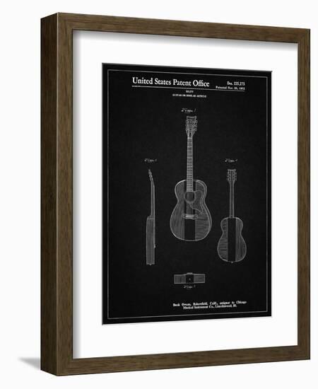 PP306-Vintage Black Buck Owens American Guitar Patent Poster-Cole Borders-Framed Giclee Print