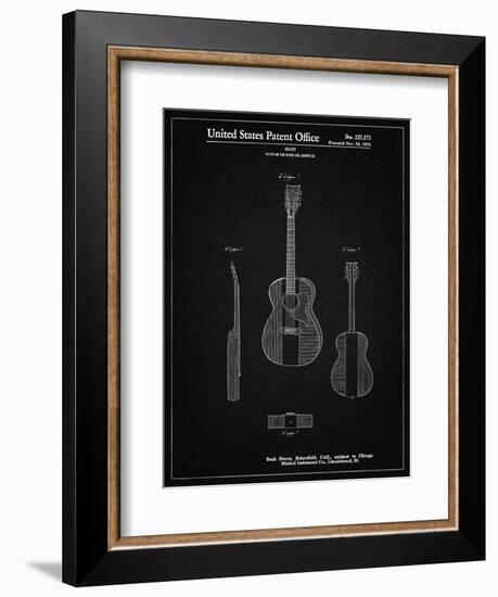 PP306-Vintage Black Buck Owens American Guitar Patent Poster-Cole Borders-Framed Giclee Print