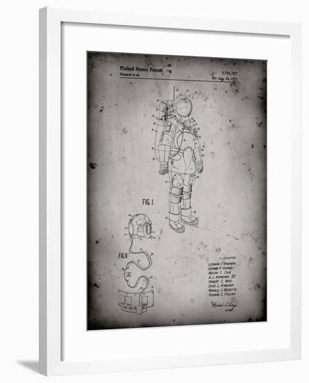 PP309-Faded Grey Apollo Space Suit Patent Poster-Cole Borders-Framed Giclee Print