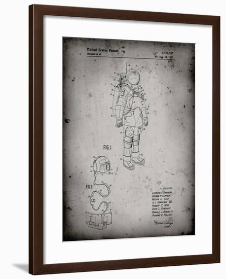 PP309-Faded Grey Apollo Space Suit Patent Poster-Cole Borders-Framed Giclee Print