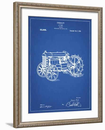 PP310-Blueprint Fordson Tractor Patent Poster-Cole Borders-Framed Giclee Print