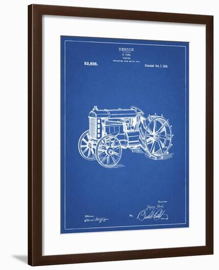 PP310-Blueprint Fordson Tractor Patent Poster-Cole Borders-Framed Giclee Print