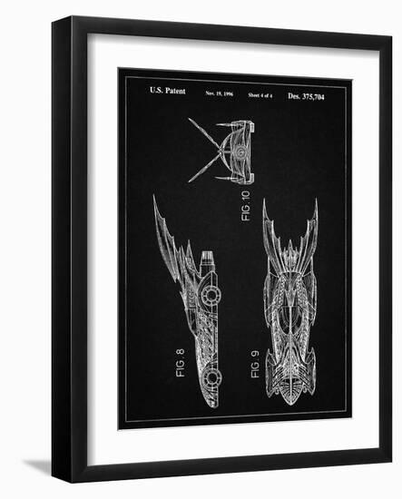 PP311-Vintage Black Batman and Robin Batmobile Patent Poster-Cole Borders-Framed Giclee Print