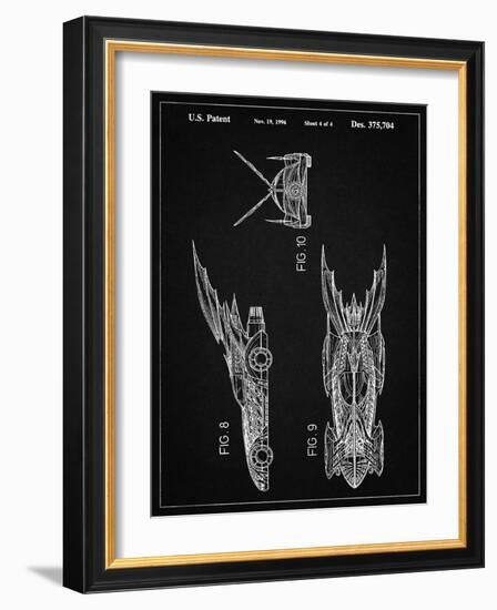 PP311-Vintage Black Batman and Robin Batmobile Patent Poster-Cole Borders-Framed Giclee Print