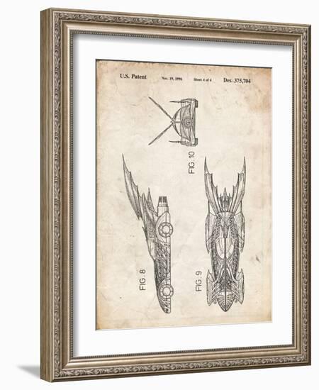 PP311-Vintage Parchment Batman and Robin Batmobile Patent Poster-Cole Borders-Framed Giclee Print