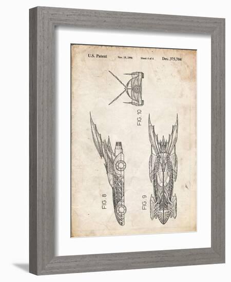 PP311-Vintage Parchment Batman and Robin Batmobile Patent Poster-Cole Borders-Framed Giclee Print