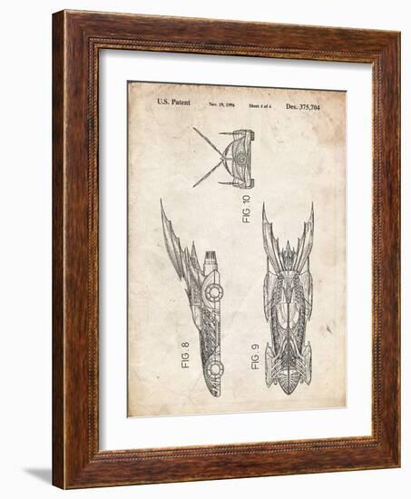 PP311-Vintage Parchment Batman and Robin Batmobile Patent Poster-Cole Borders-Framed Giclee Print