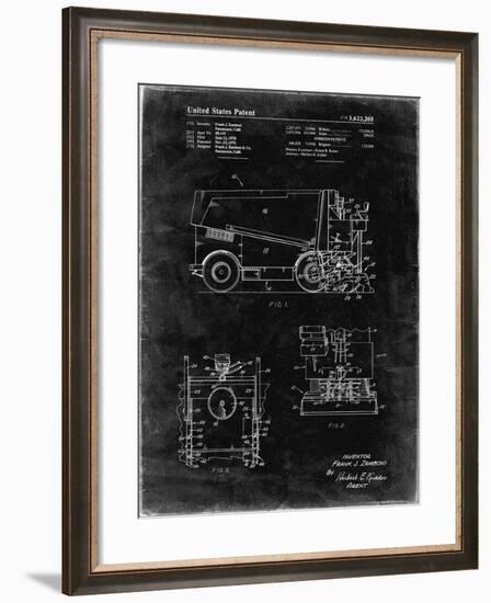 PP313-Black Grunge Ice Resurfacing Patent Poster-Cole Borders-Framed Giclee Print