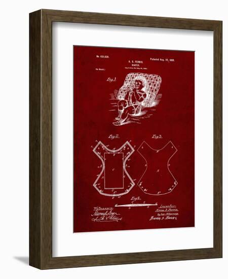 PP317-Burgundy Cloth Baby Diaper Patent Poster-Cole Borders-Framed Giclee Print