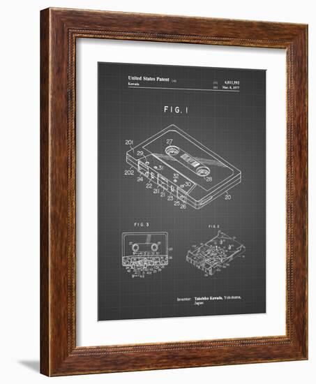 PP319-Black Grid Cassette Tape Patent Poster-Cole Borders-Framed Giclee Print