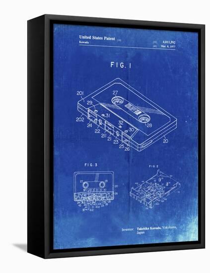PP319-Faded Blueprint Cassette Tape Patent Poster-Cole Borders-Framed Premier Image Canvas