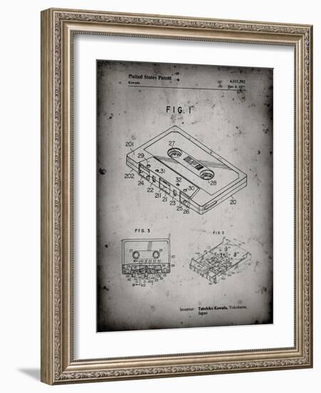 PP319-Faded Grey Cassette Tape Patent Poster-Cole Borders-Framed Giclee Print