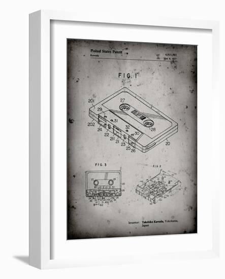 PP319-Faded Grey Cassette Tape Patent Poster-Cole Borders-Framed Giclee Print