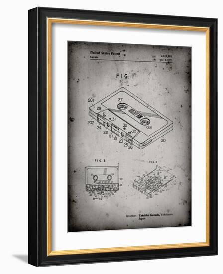 PP319-Faded Grey Cassette Tape Patent Poster-Cole Borders-Framed Giclee Print